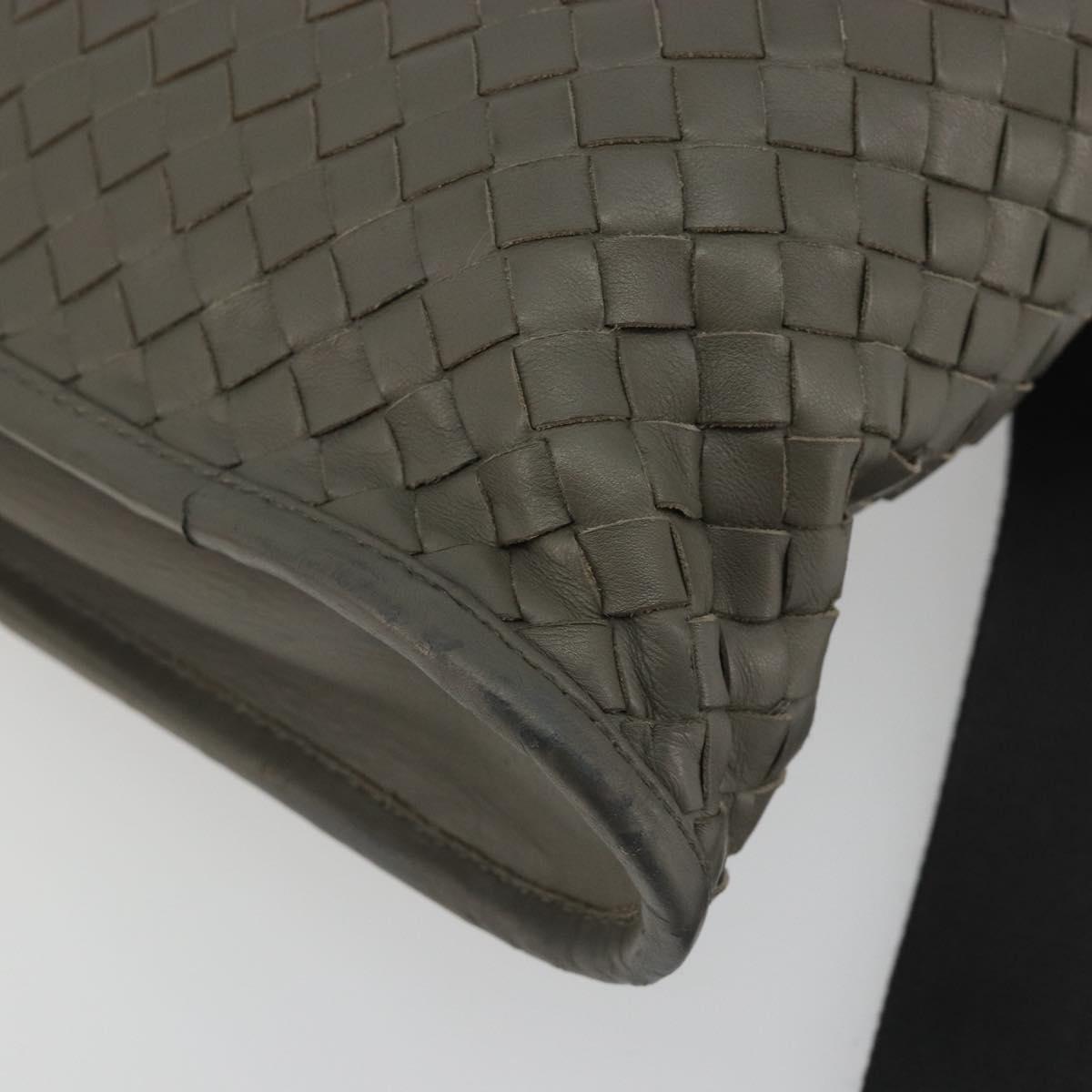 BOTTEGA VENETA INTRECCIATO Business Bag Leather 2way Gray Auth bs35785