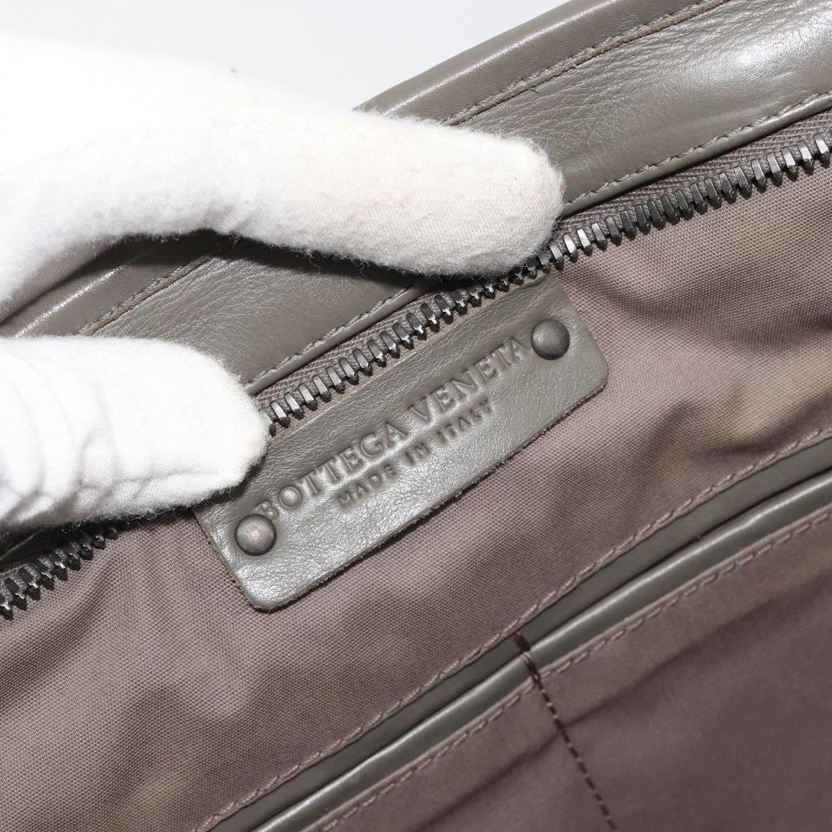 BOTTEGA VENETA INTRECCIATO Business Bag Leather 2way Gray Auth bs35785