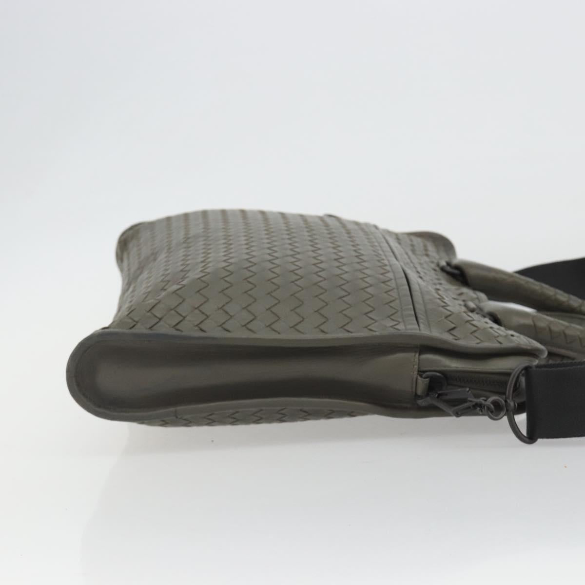 BOTTEGA VENETA INTRECCIATO Business Bag Leather 2way Gray Auth bs35785