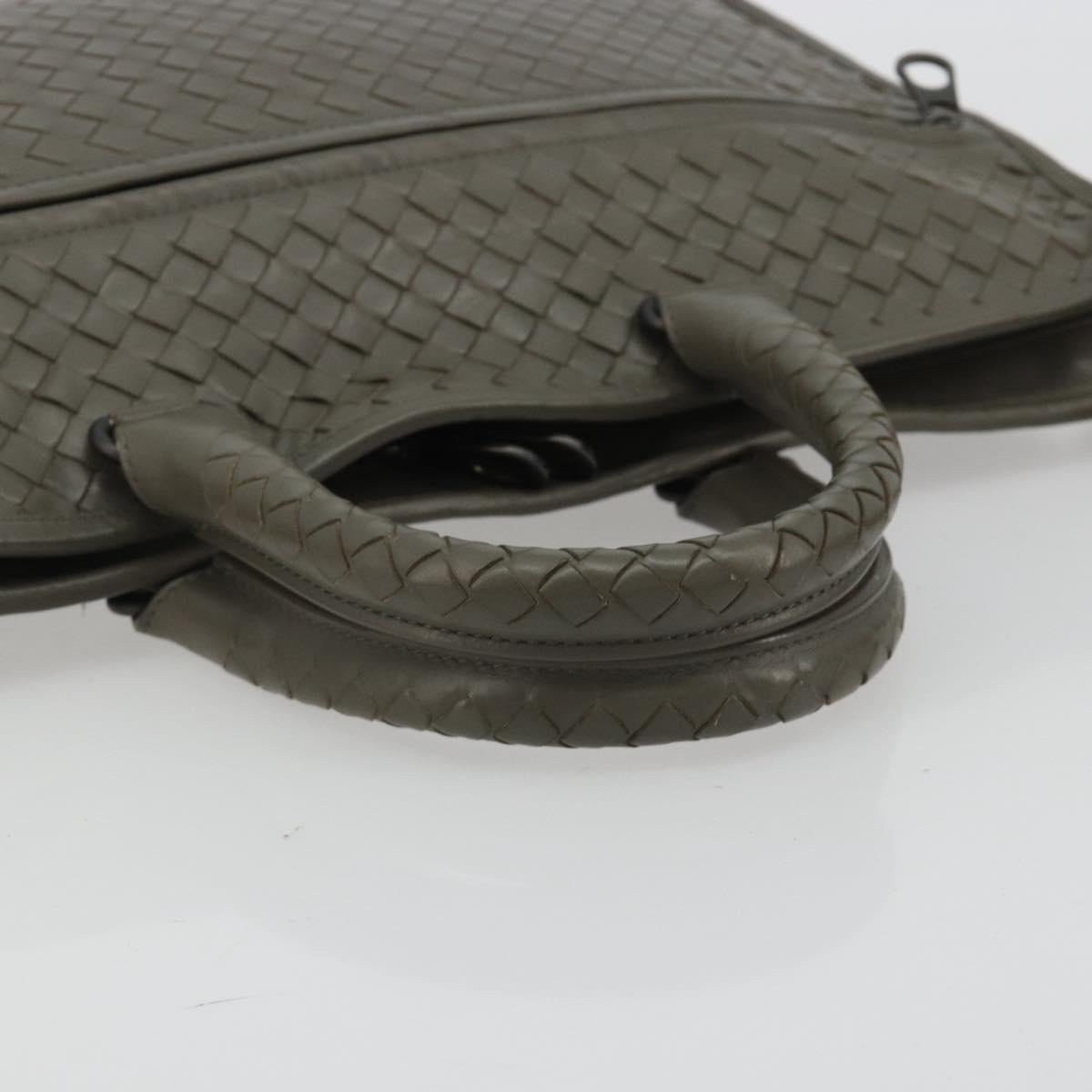 BOTTEGA VENETA INTRECCIATO Business Bag Leather 2way Gray Auth bs35785