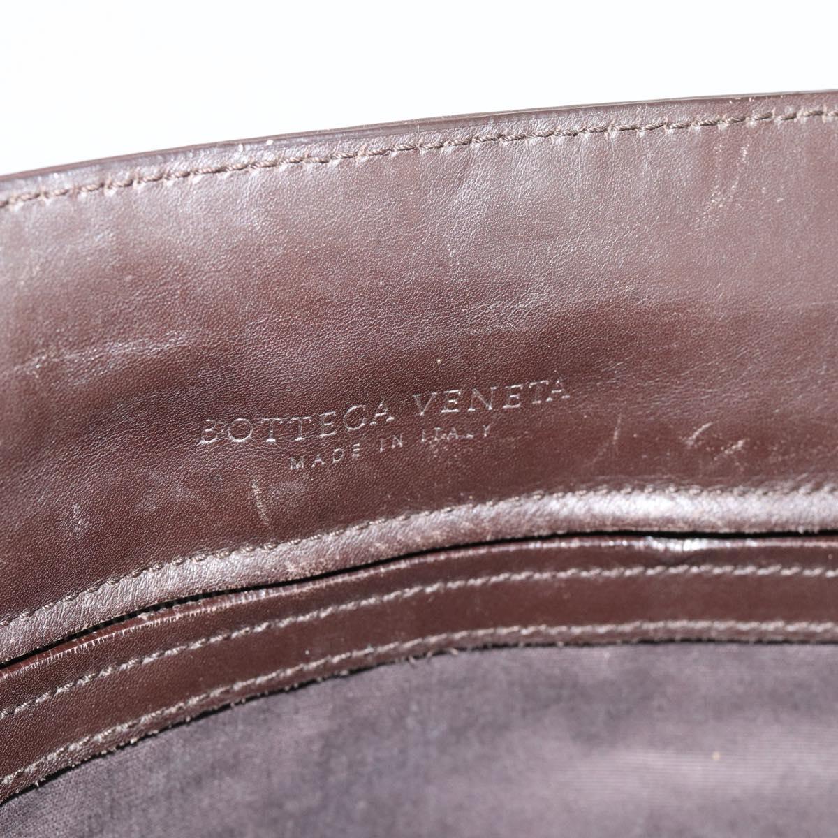 BOTTEGA VENETA INTRECCIATO Business Bag Black Silver 155172 Auth bs35786