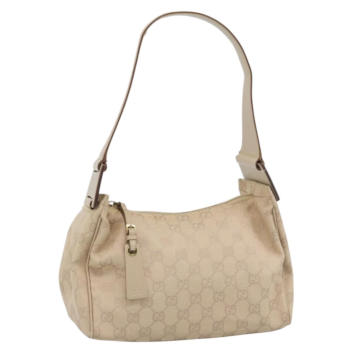 GUCCI Shoulder Bag GG Canvas Beige 92699 Auth bs35790V