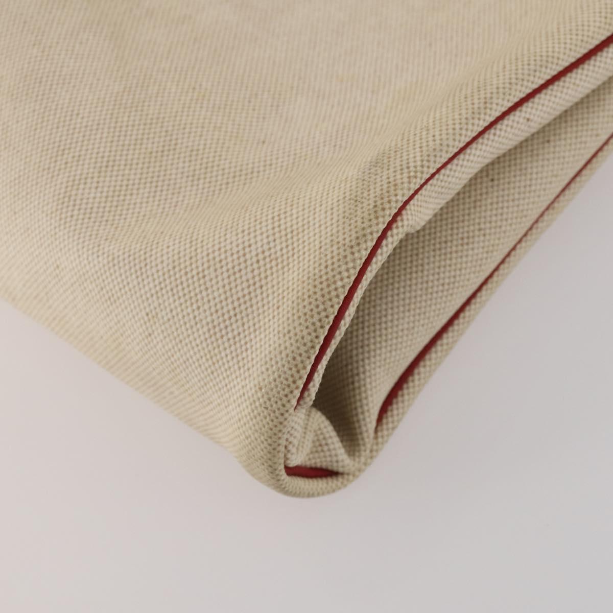 HERMES Garment Cover Canvas Leather Beige Gold Auth bs35793V