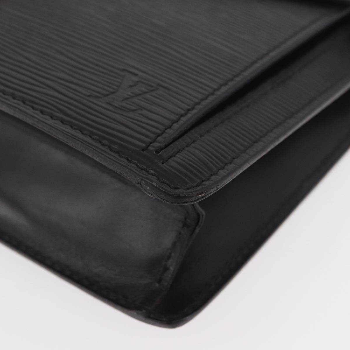 LOUIS VUITTON Epi Sellier Dragonne Clutch Bag Black M52612 LV Auth bs35798A