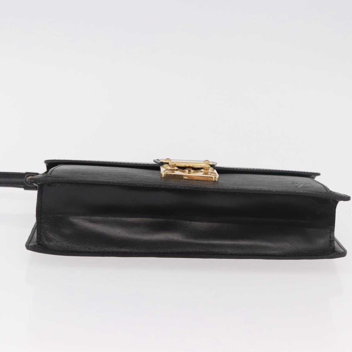 LOUIS VUITTON Epi Sellier Dragonne Clutch Bag Black M52612 LV Auth bs35798A