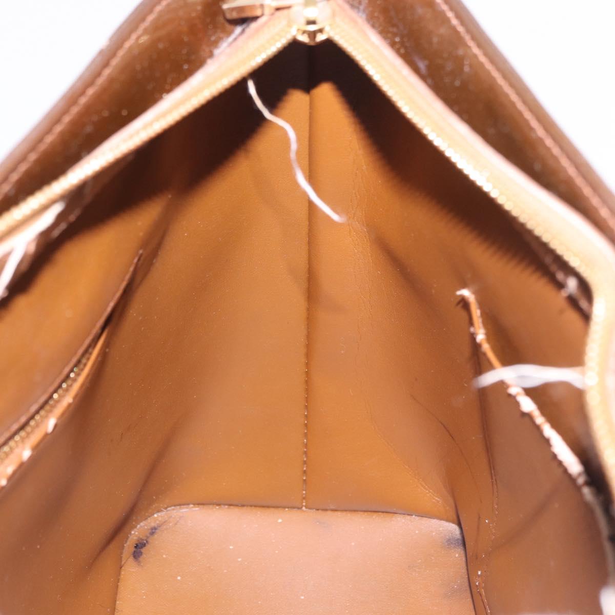 LOUIS VUITTON Monogram Vernis Houston Hand Bag Bronze M91122 LV Auth bs35800