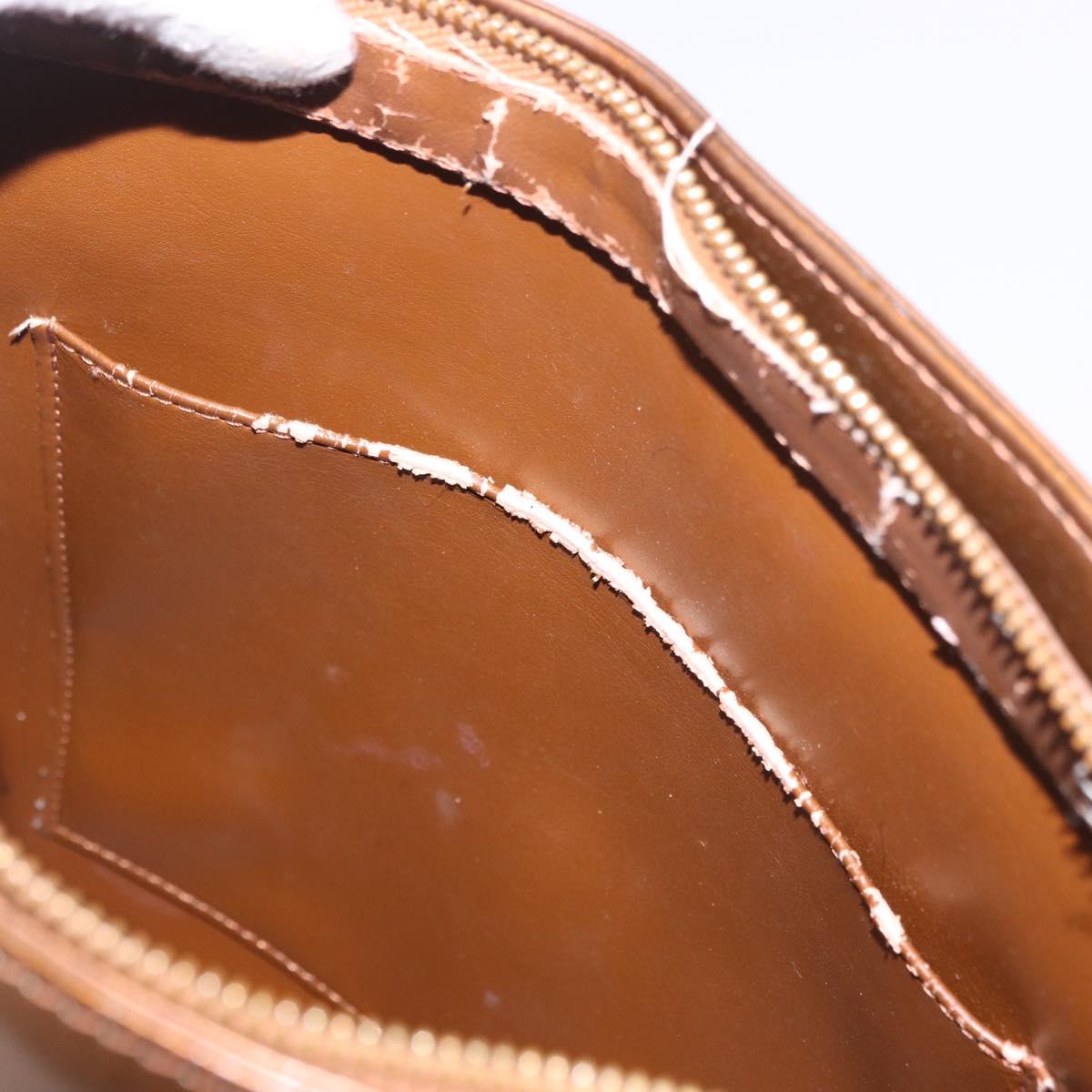 LOUIS VUITTON Monogram Vernis Houston Hand Bag Bronze M91122 LV Auth bs35800