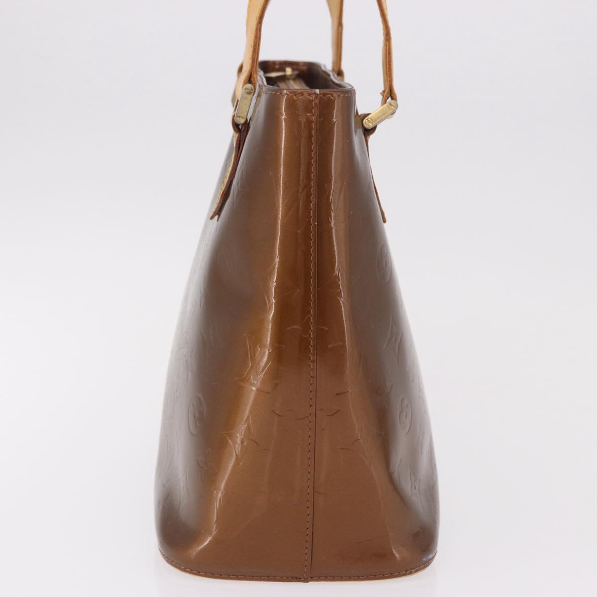 LOUIS VUITTON Monogram Vernis Houston Hand Bag Bronze M91122 LV Auth bs35800