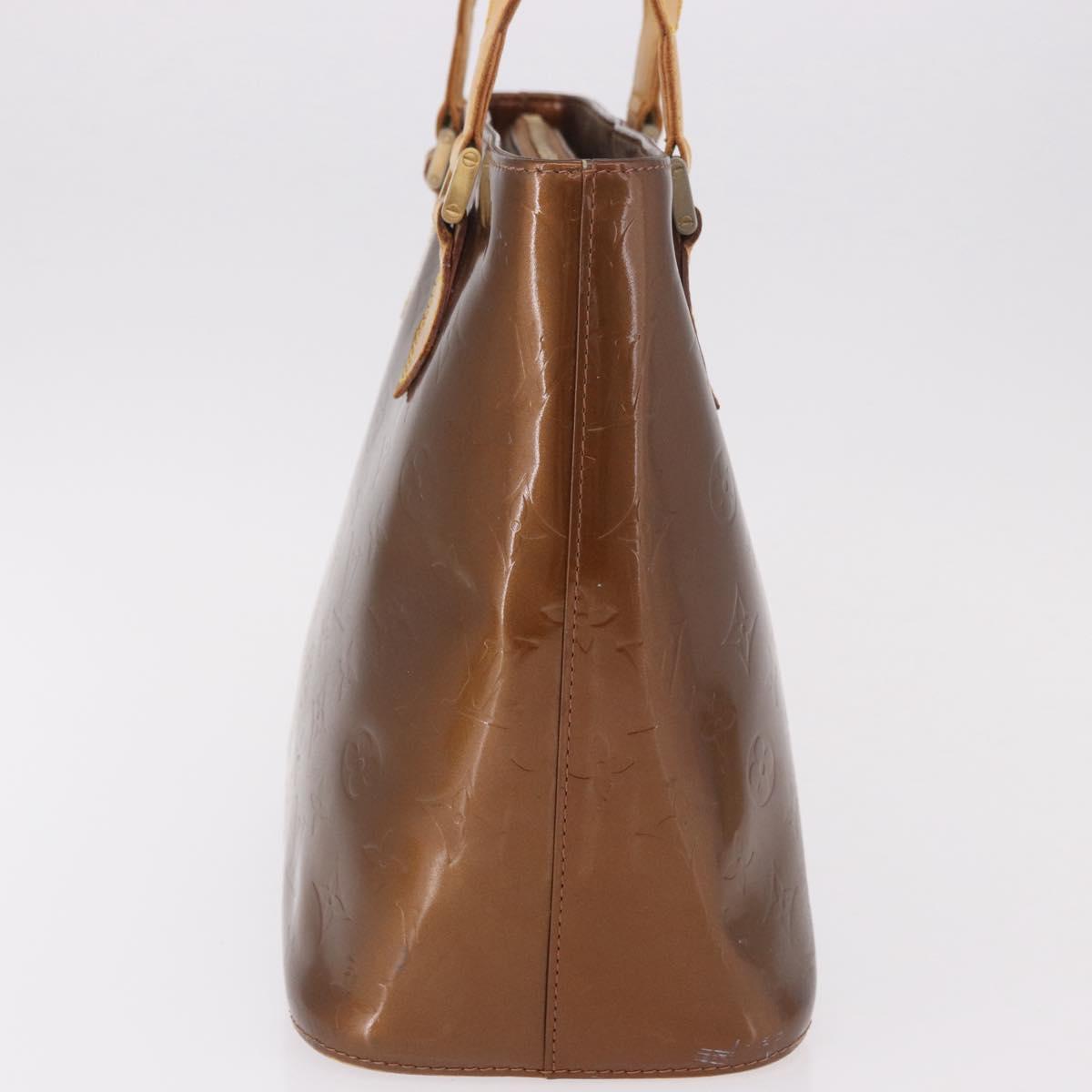 LOUIS VUITTON Monogram Vernis Houston Hand Bag Bronze M91122 LV Auth bs35800