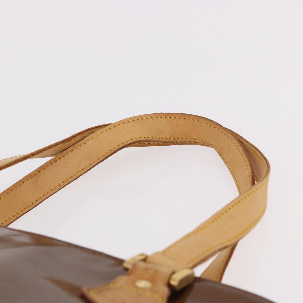 LOUIS VUITTON Monogram Vernis Houston Hand Bag Bronze M91122 LV Auth bs35800