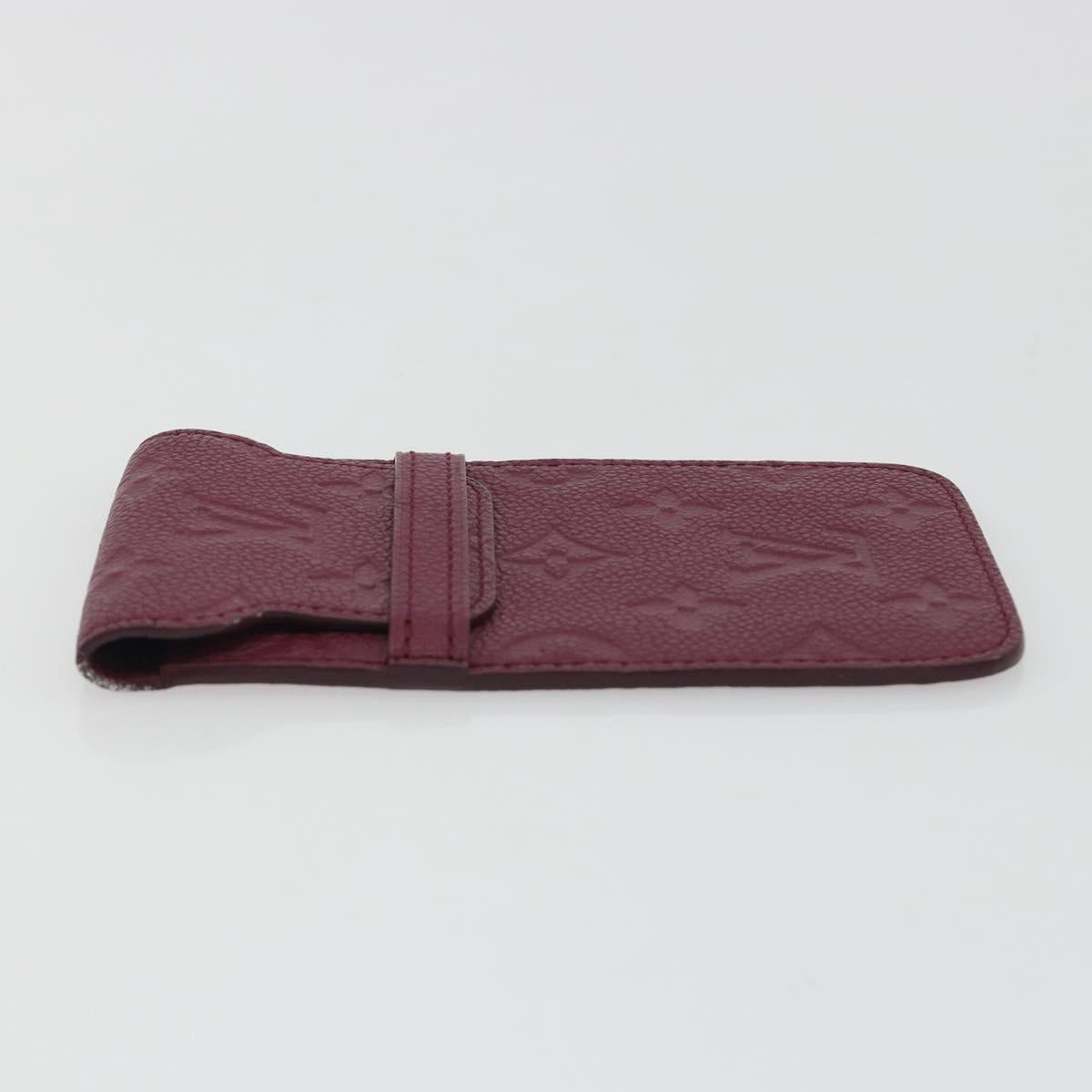 LOUIS VUITTON Monogram Empreinte Phone Soft Case Wine Red M60375 Auth bs35802V