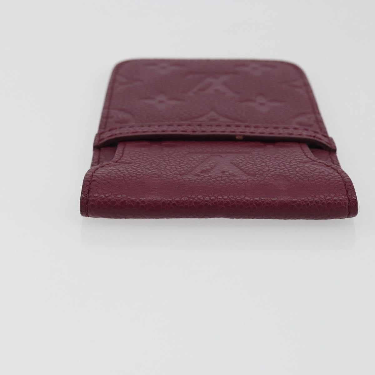 LOUIS VUITTON Monogram Empreinte Phone Soft Case Wine Red M60375 Auth bs35802V