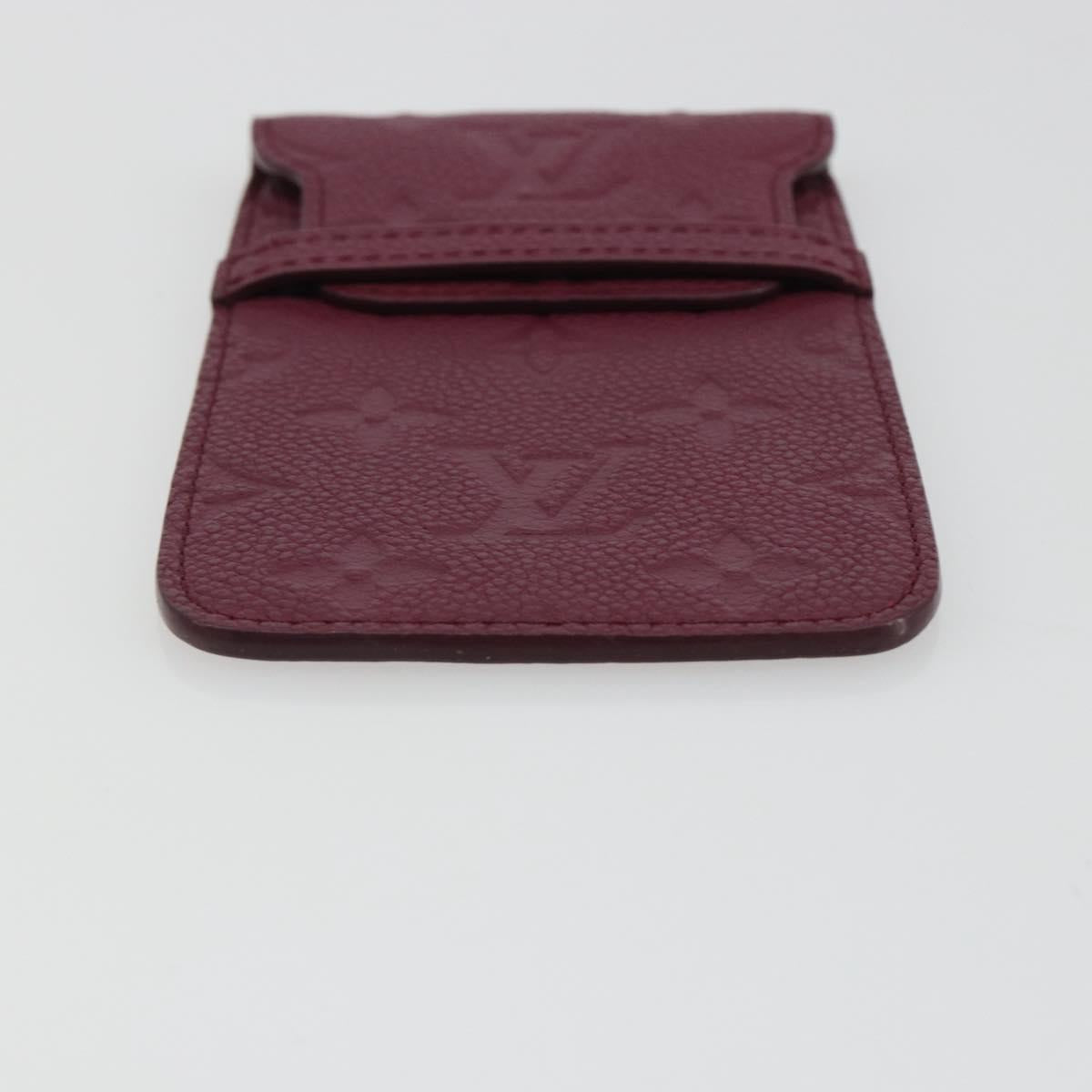 LOUIS VUITTON Monogram Empreinte Phone Soft Case Wine Red M60375 Auth bs35802V