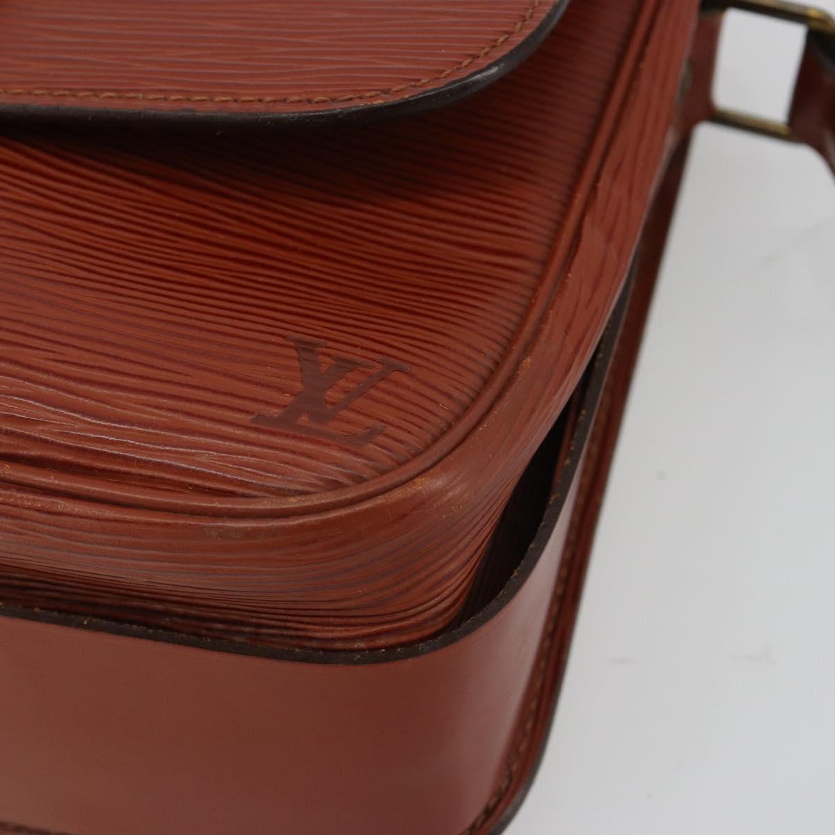 LOUIS VUITTON Epi Cartouchiere MM Shoulder Bag Brown M52243 LV Auth bs35803