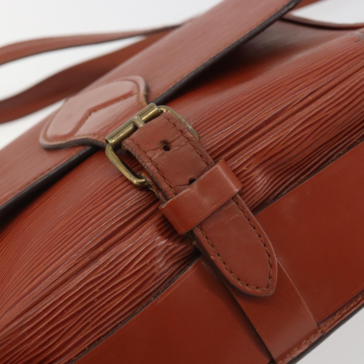 LOUIS VUITTON Epi Cartouchiere MM Shoulder Bag Brown M52243 LV Auth bs35803