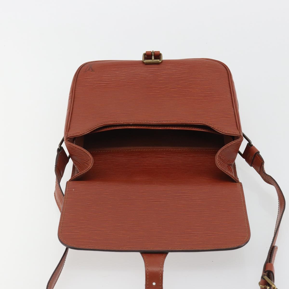 LOUIS VUITTON Epi Cartouchiere MM Shoulder Bag Brown M52243 LV Auth bs35803