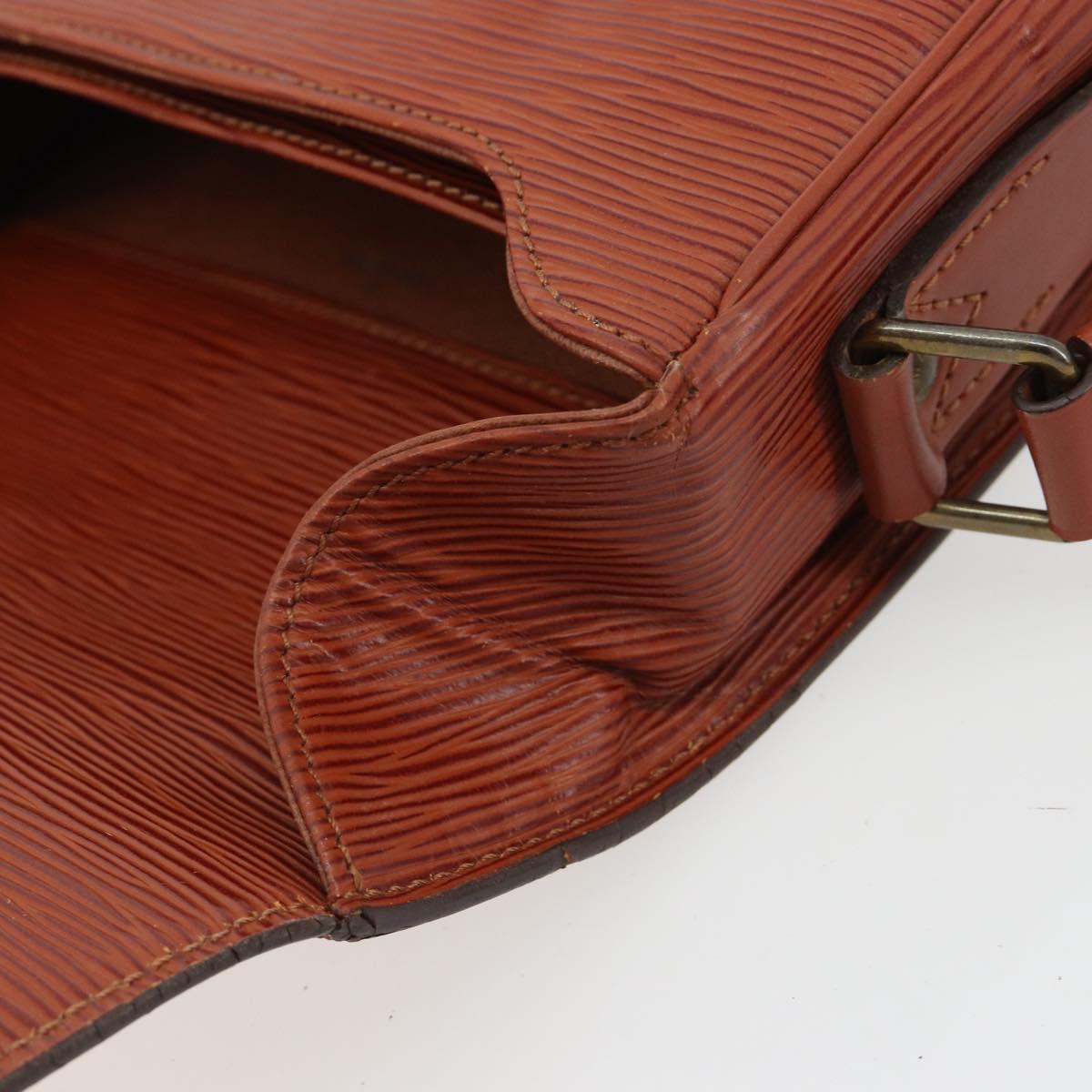 LOUIS VUITTON Epi Cartouchiere MM Shoulder Bag Brown M52243 LV Auth bs35803