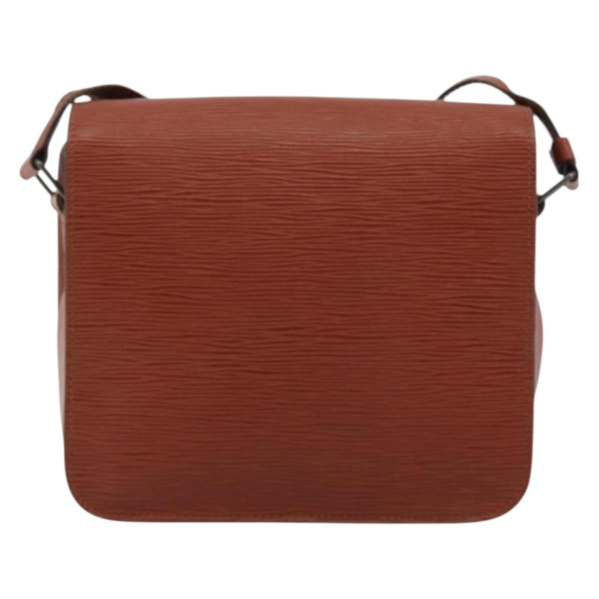 LOUIS VUITTON Epi Cartouchiere MM Shoulder Bag Brown M52243 LV Auth bs35803