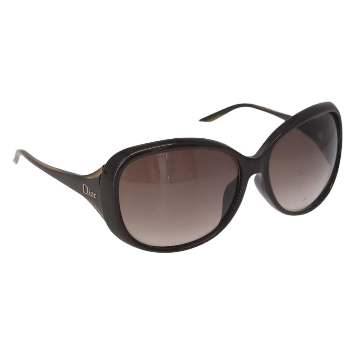 Christian Dior Sunglasses Plastic Brown Gold Auth bs35807