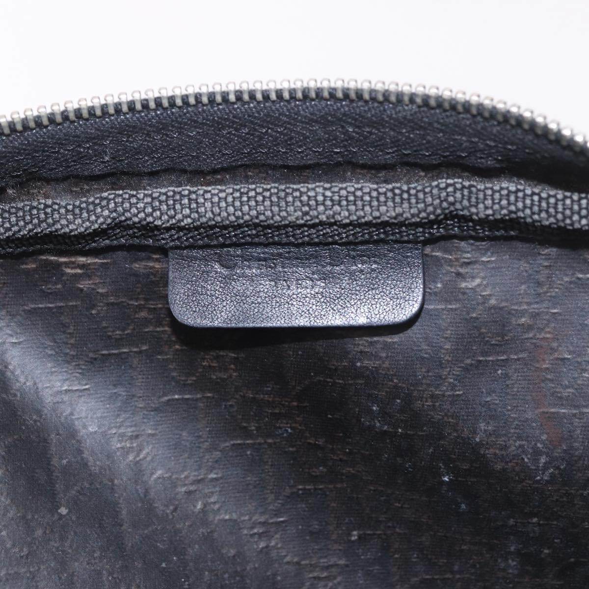Christian Dior Pouch Trotter Canvas Black Silver Auth bs35809