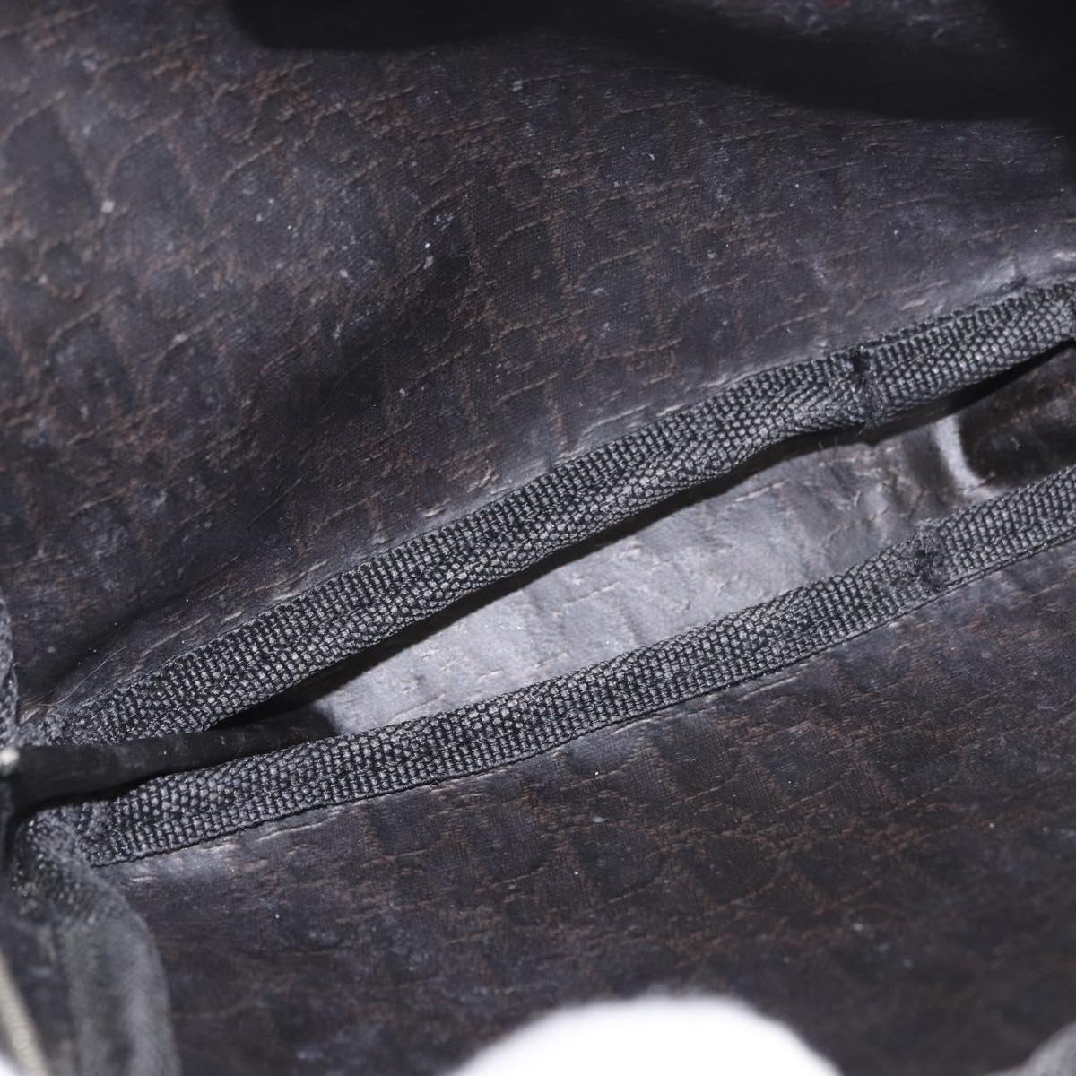 Christian Dior Pouch Trotter Canvas Black Silver Auth bs35809