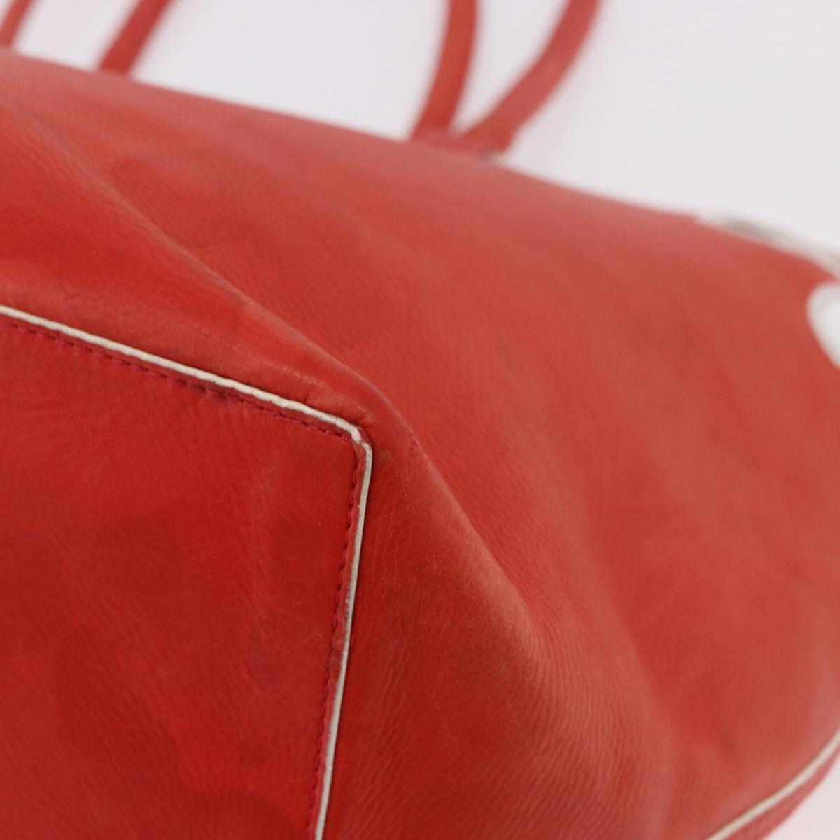 CELINE Tote Bag Leather Orange Auth bs35811A