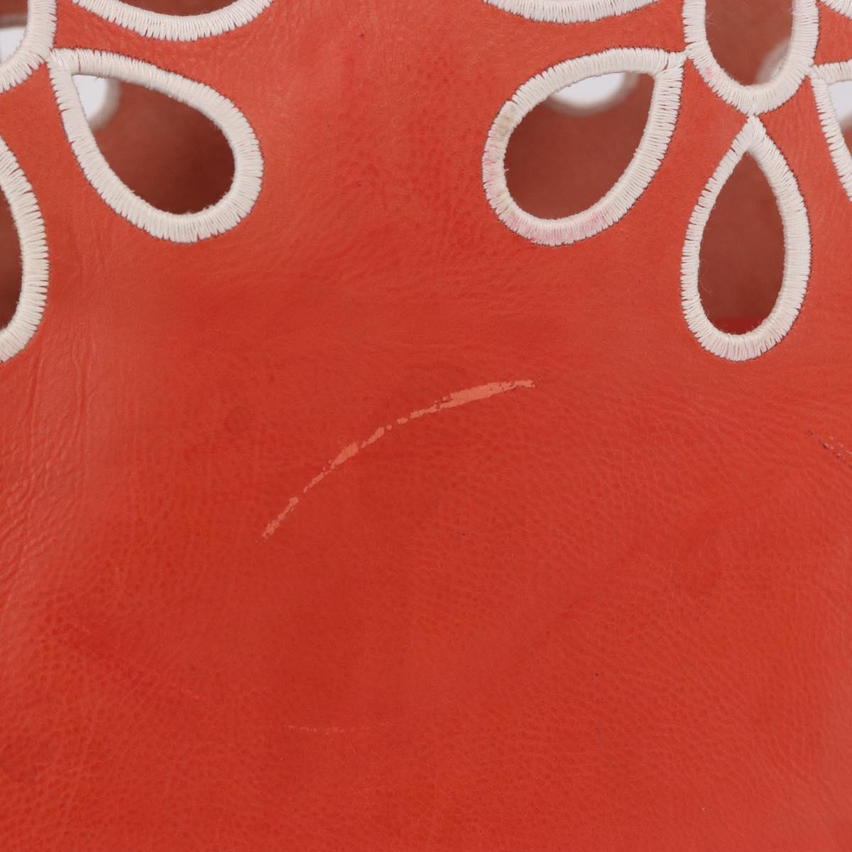 CELINE Tote Bag Leather Orange Auth bs35811A