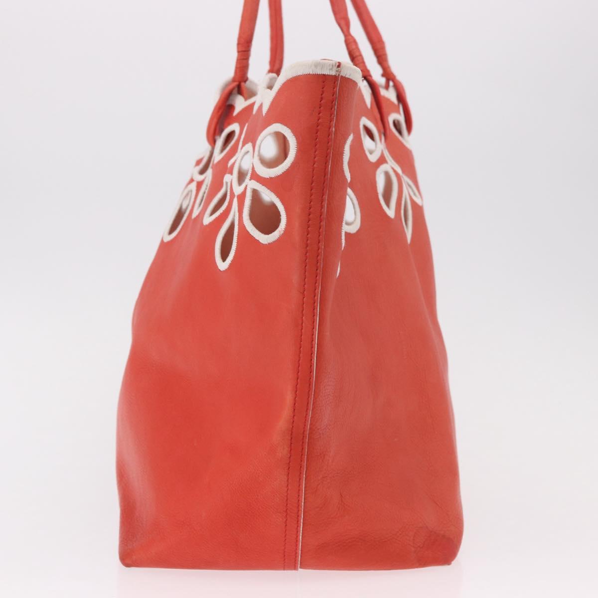 CELINE Tote Bag Leather Orange Auth bs35811A
