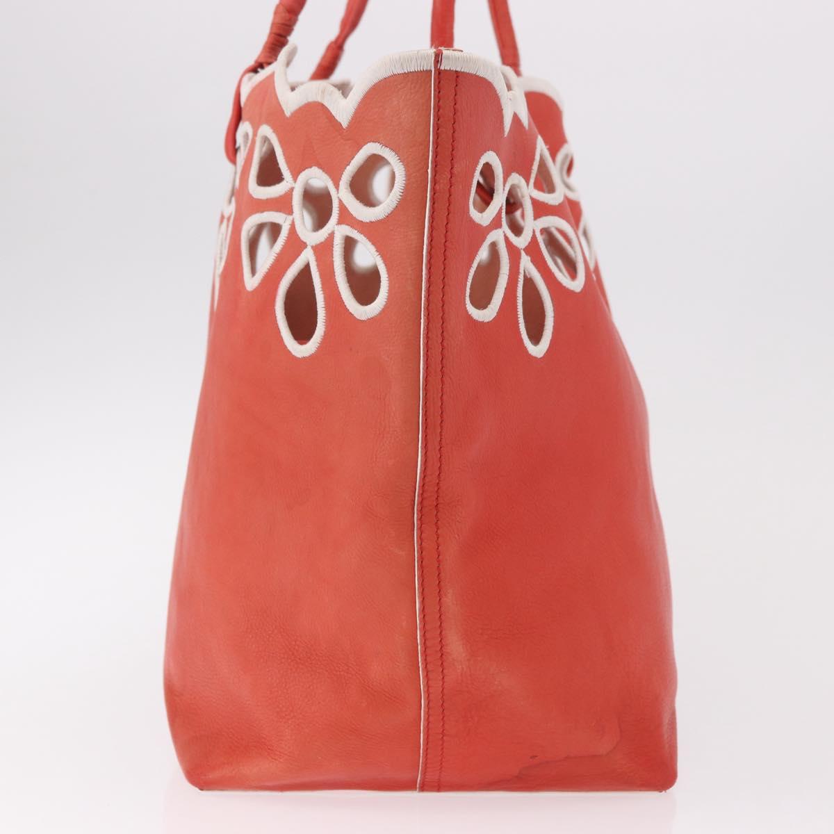 CELINE Tote Bag Leather Orange Auth bs35811A