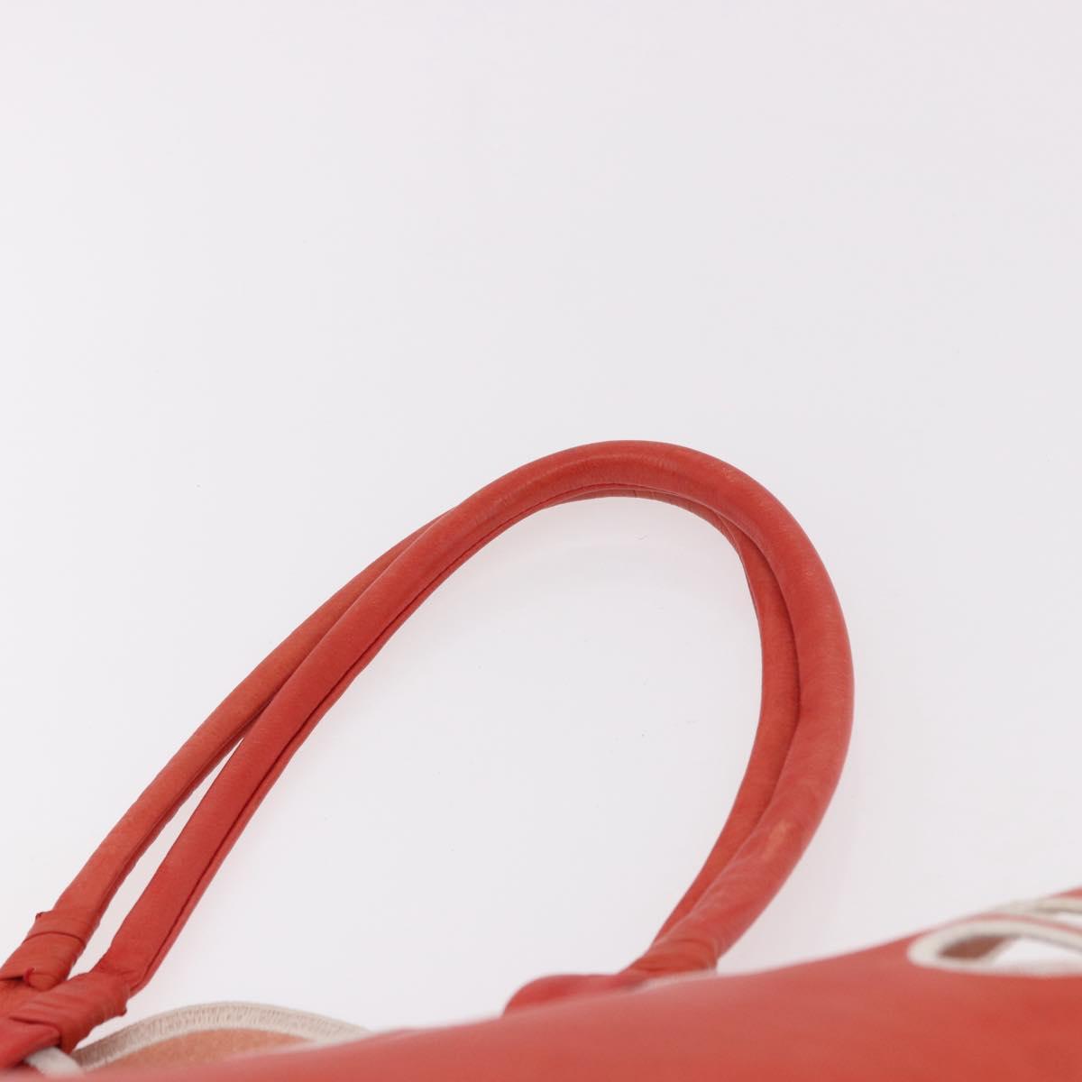 CELINE Tote Bag Leather Orange Auth bs35811A