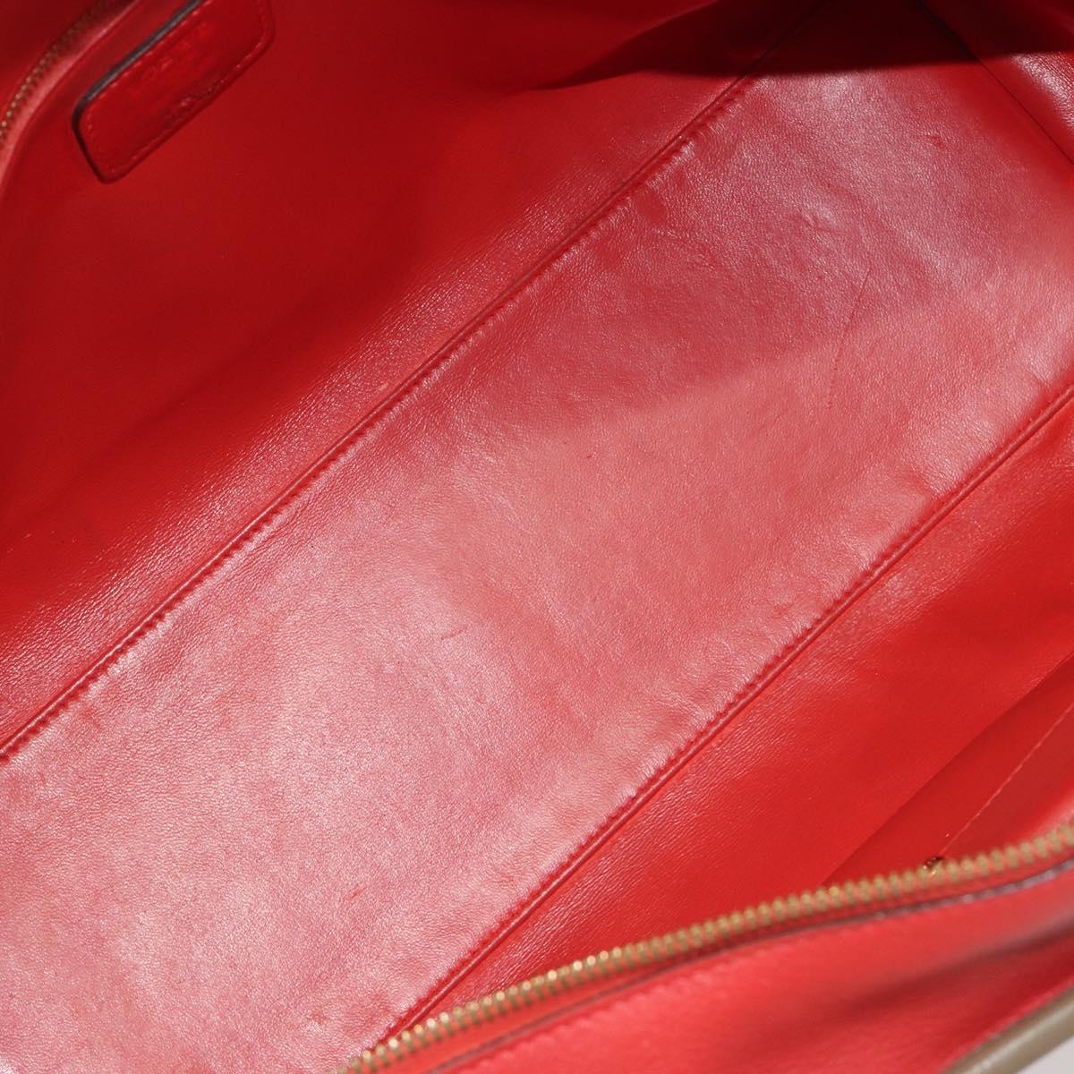 LOEWE Amazona 36 Hand Bag Leather Red Gold Auth bs35812