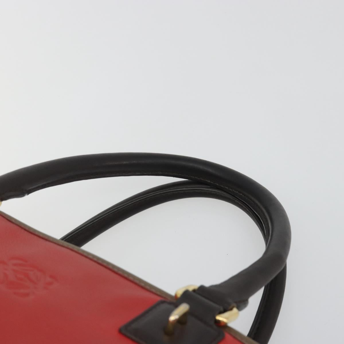 LOEWE Amazona 36 Hand Bag Leather Red Gold Auth bs35812