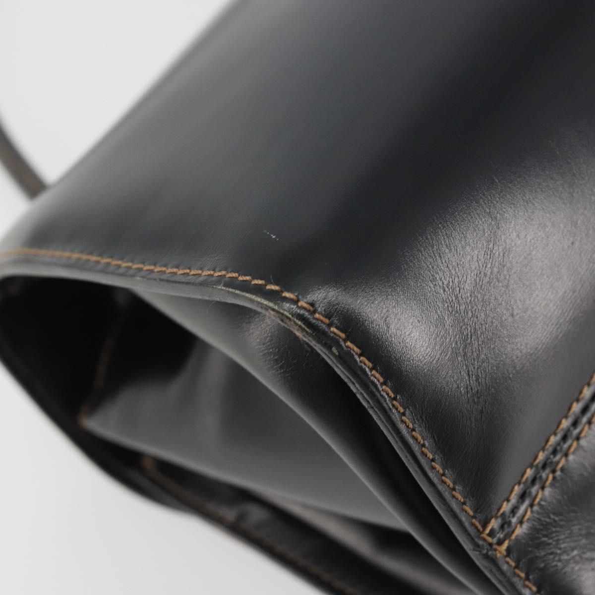 LOEWE Hand Bag Leather Black Auth bs35813A