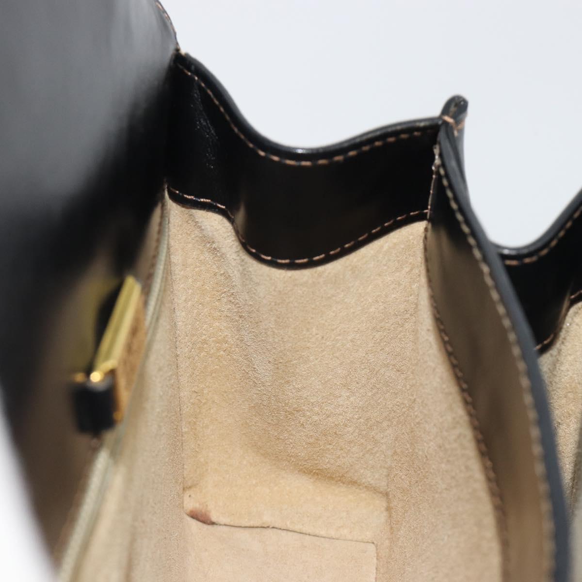 LOEWE Hand Bag Leather Black Auth bs35813A