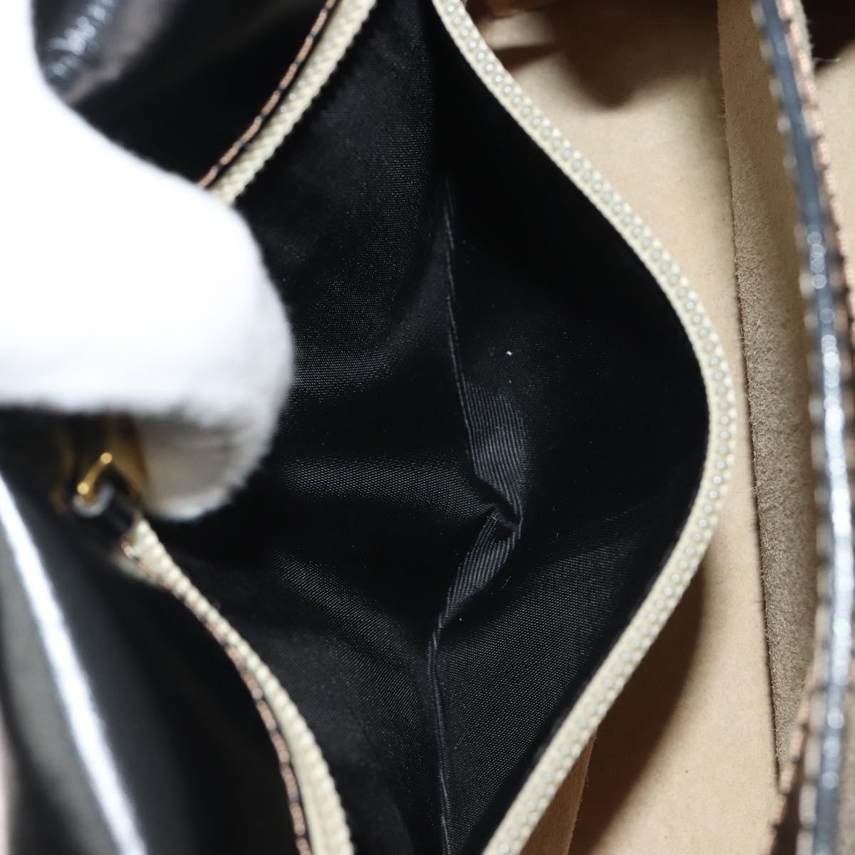 LOEWE Hand Bag Leather Black Auth bs35813A