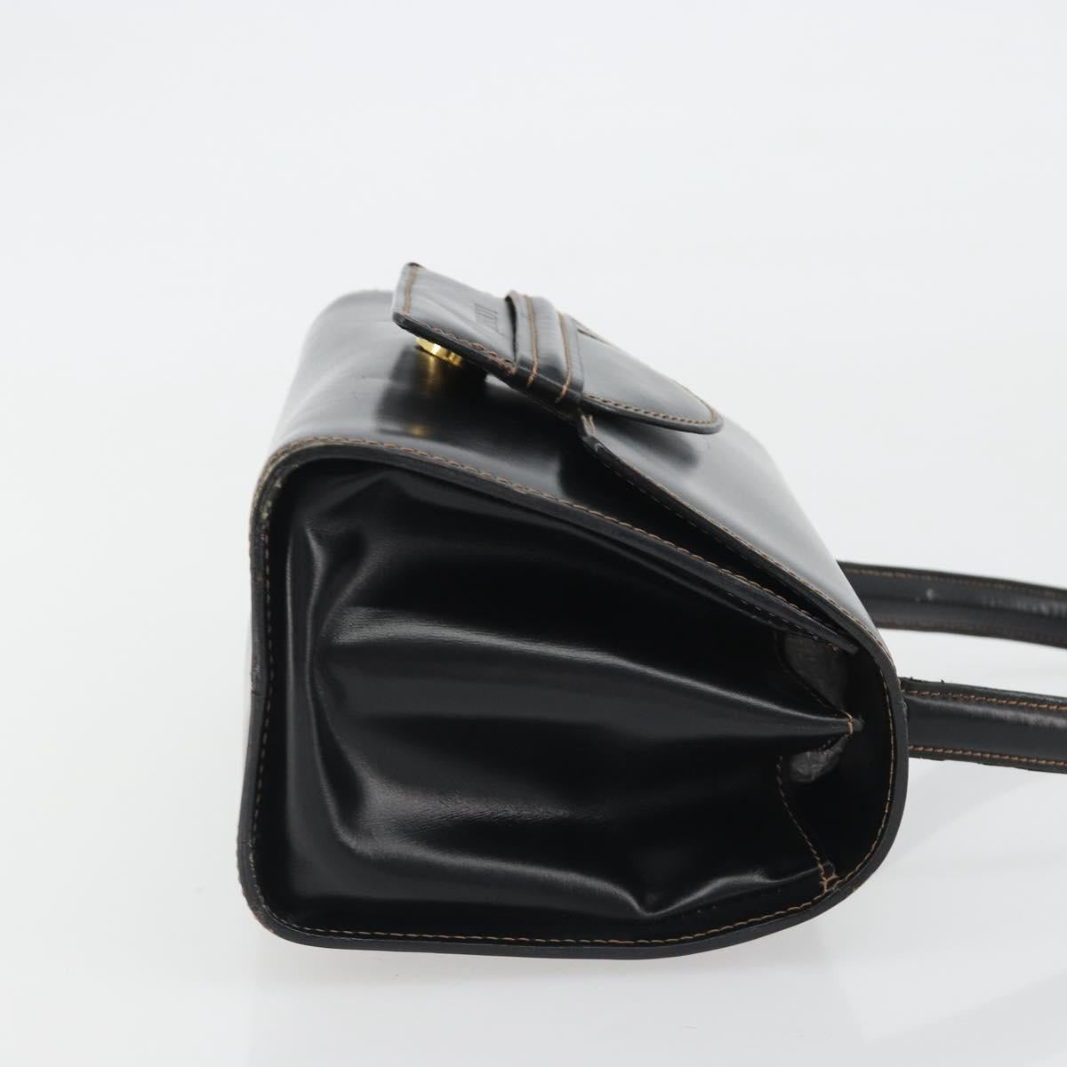 LOEWE Hand Bag Leather Black Auth bs35813A