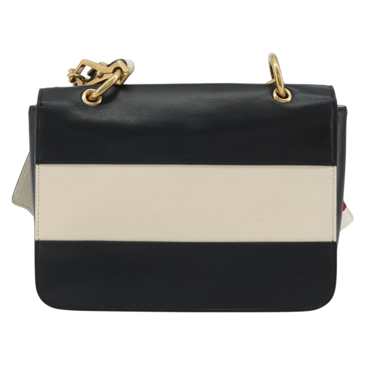 GUCCI Queen Margaret Bee Leather Outlet Black Gold 476542 Auth bs35819V