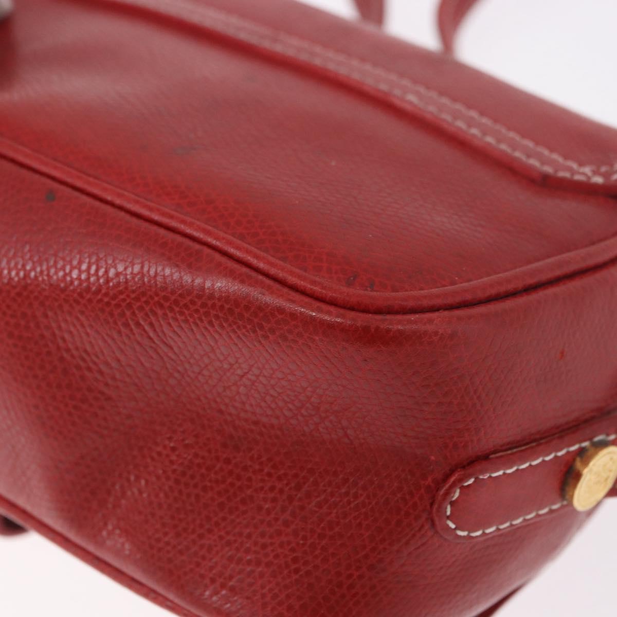 LOEWE Shoulder Bag Leather Red Gold Auth bs35822