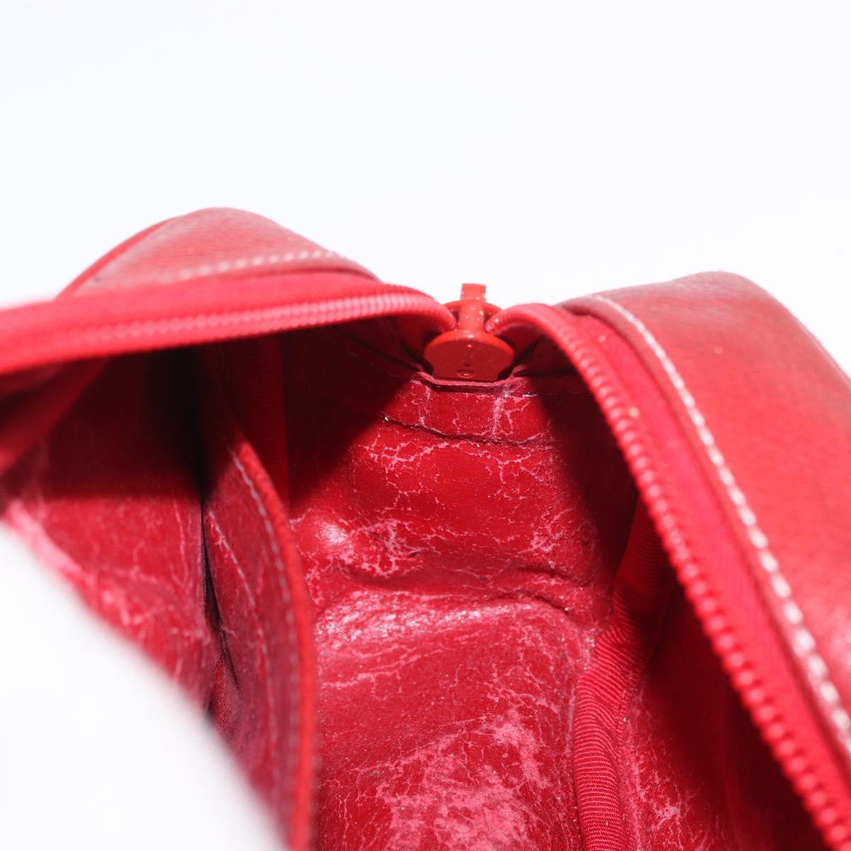 LOEWE Shoulder Bag Leather Red Gold Auth bs35822