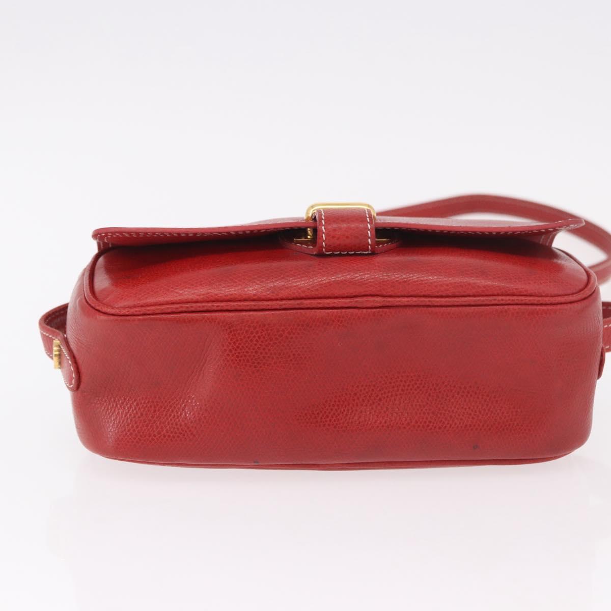LOEWE Shoulder Bag Leather Red Gold Auth bs35822