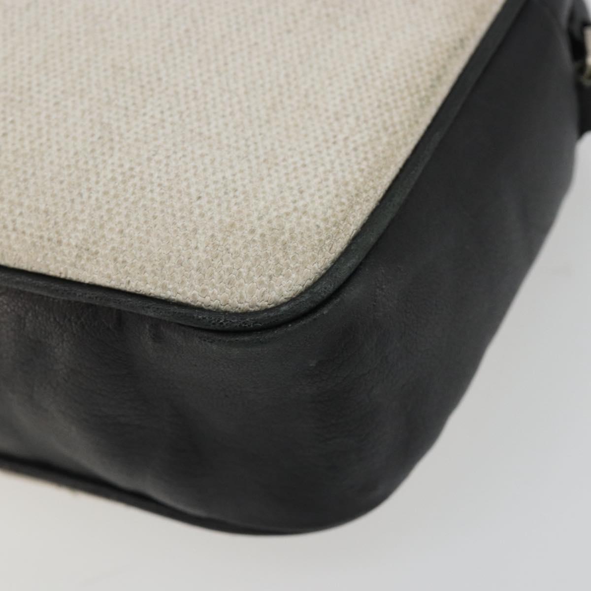 SAINT LAURENT Shoulder Bag Canvas Beige Silver 520534 Auth bs35824A