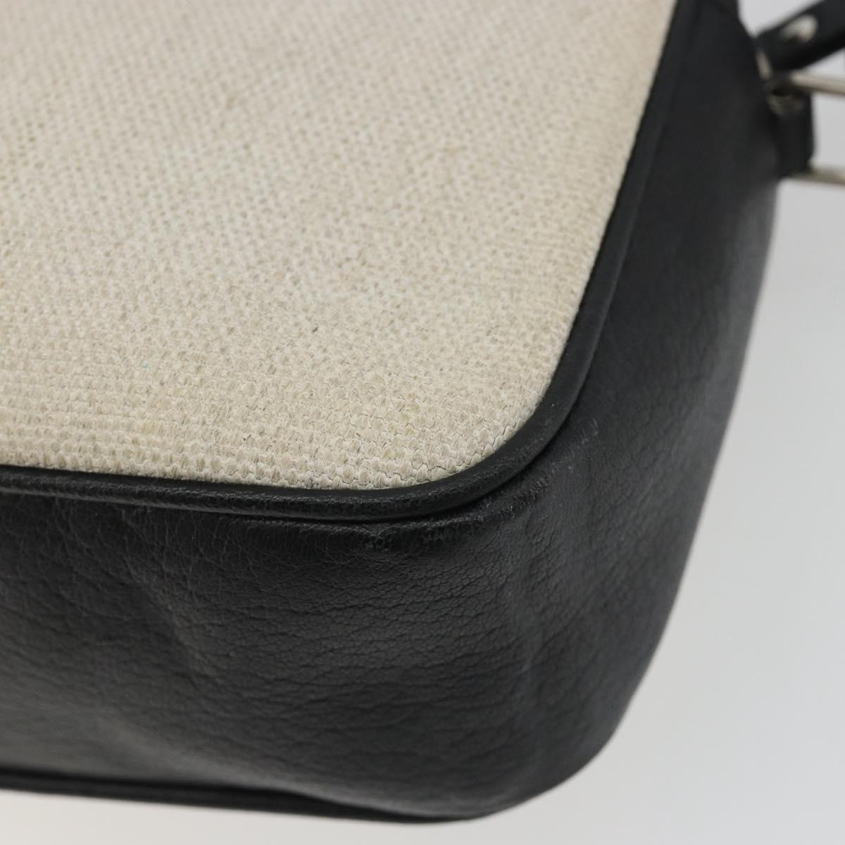 SAINT LAURENT Shoulder Bag Canvas Beige Silver 520534 Auth bs35824A