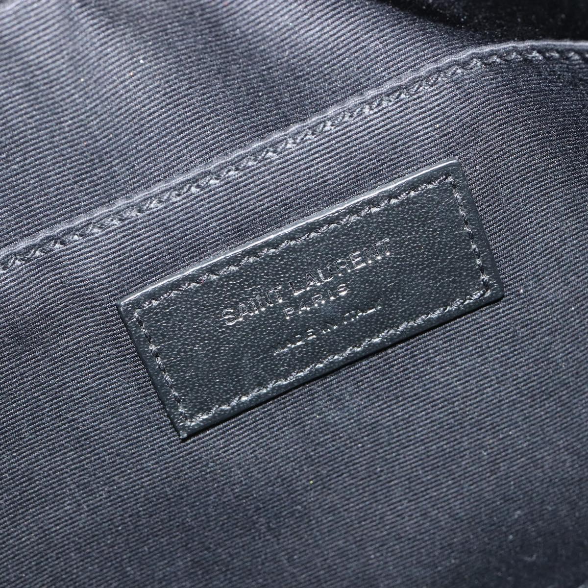 SAINT LAURENT Shoulder Bag Canvas Beige Silver 520534 Auth bs35824A