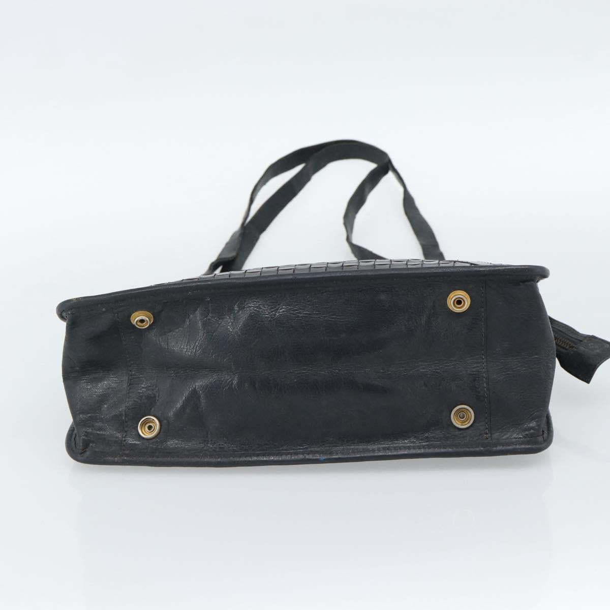 FENDI Shoulder Bag Leather Black Gold Auth bs35826