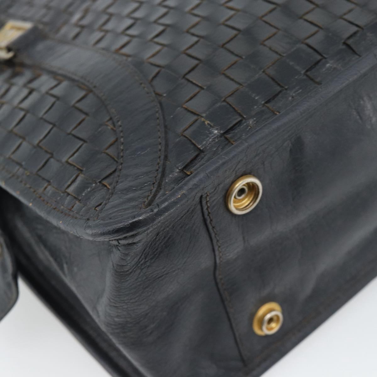 FENDI Shoulder Bag Leather Black Gold Auth bs35826