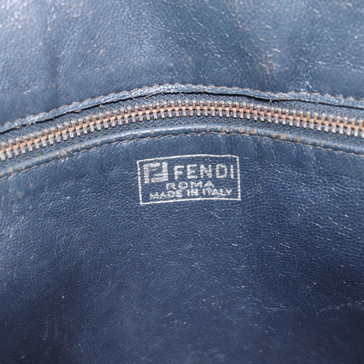 FENDI Shoulder Bag Leather Black Gold Auth bs35826