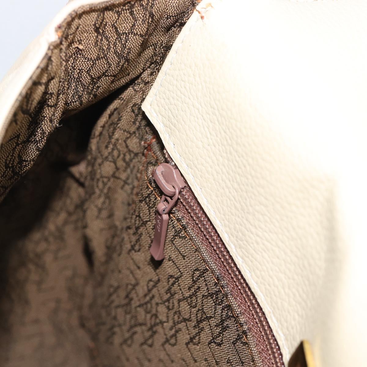 SAINT LAURENT Shoulder Bag Leather Beige Gold Auth bs35833