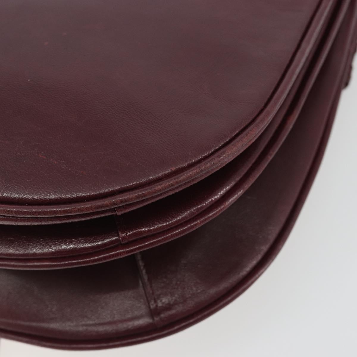 SAINT LAURENT Shoulder Bag Leather Bordeaux Auth bs35835