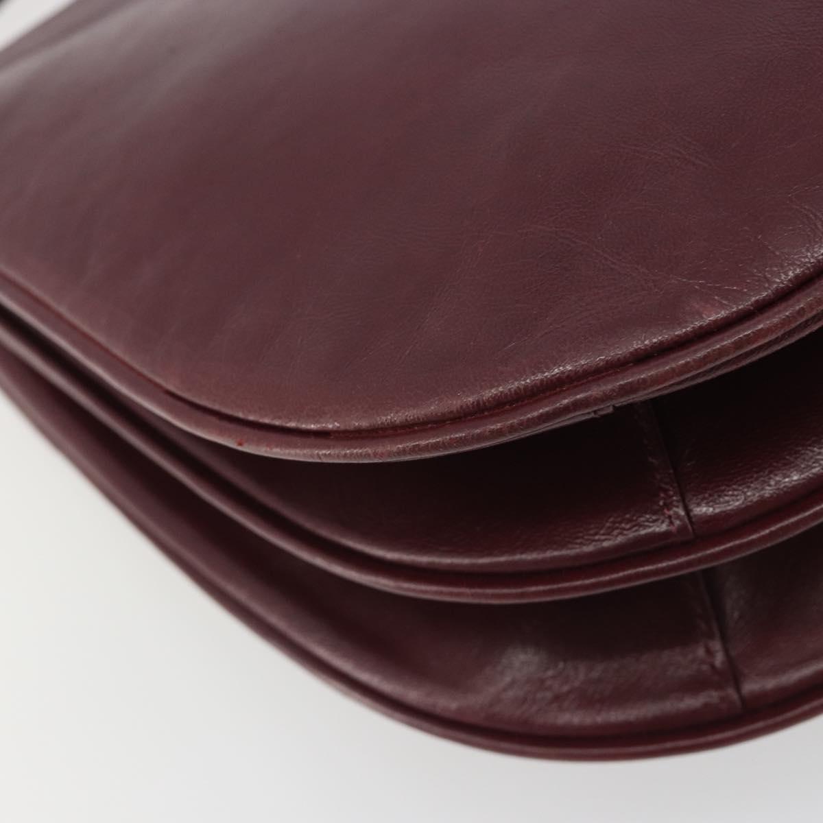 SAINT LAURENT Shoulder Bag Leather Bordeaux Auth bs35835