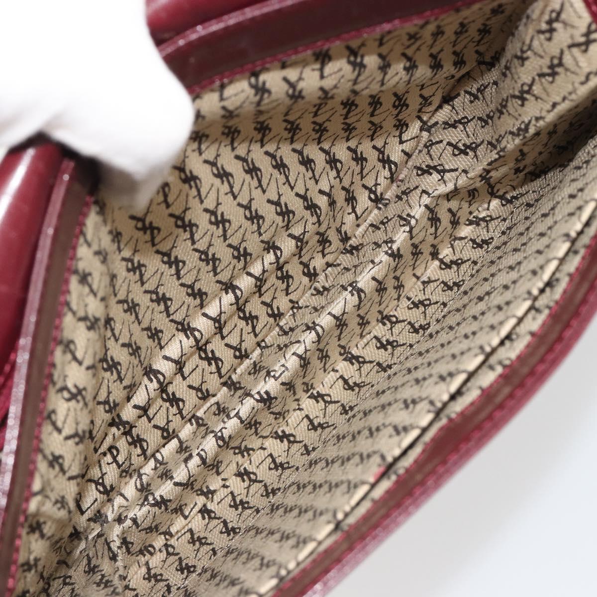 SAINT LAURENT Shoulder Bag Leather Bordeaux Auth bs35835